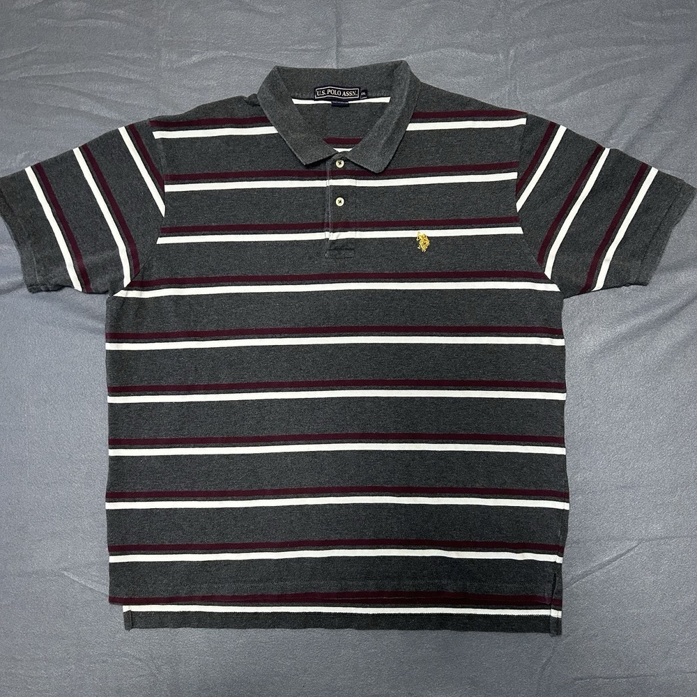 US Polo Assn‎ Men's XXL Polo Cotton Shirt Short Sleeve Gray